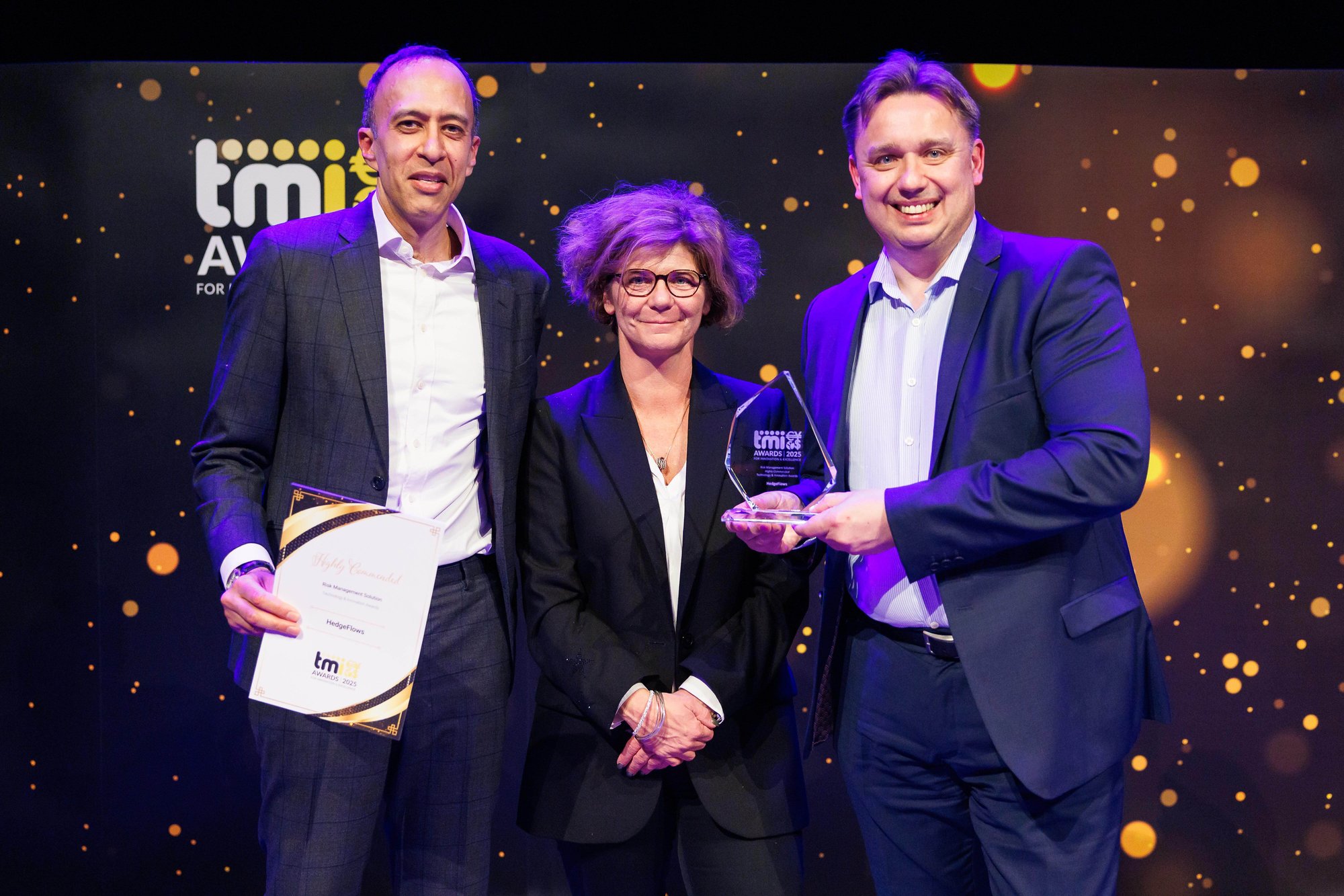 HedgeFlows team at TMI Awards ceremony